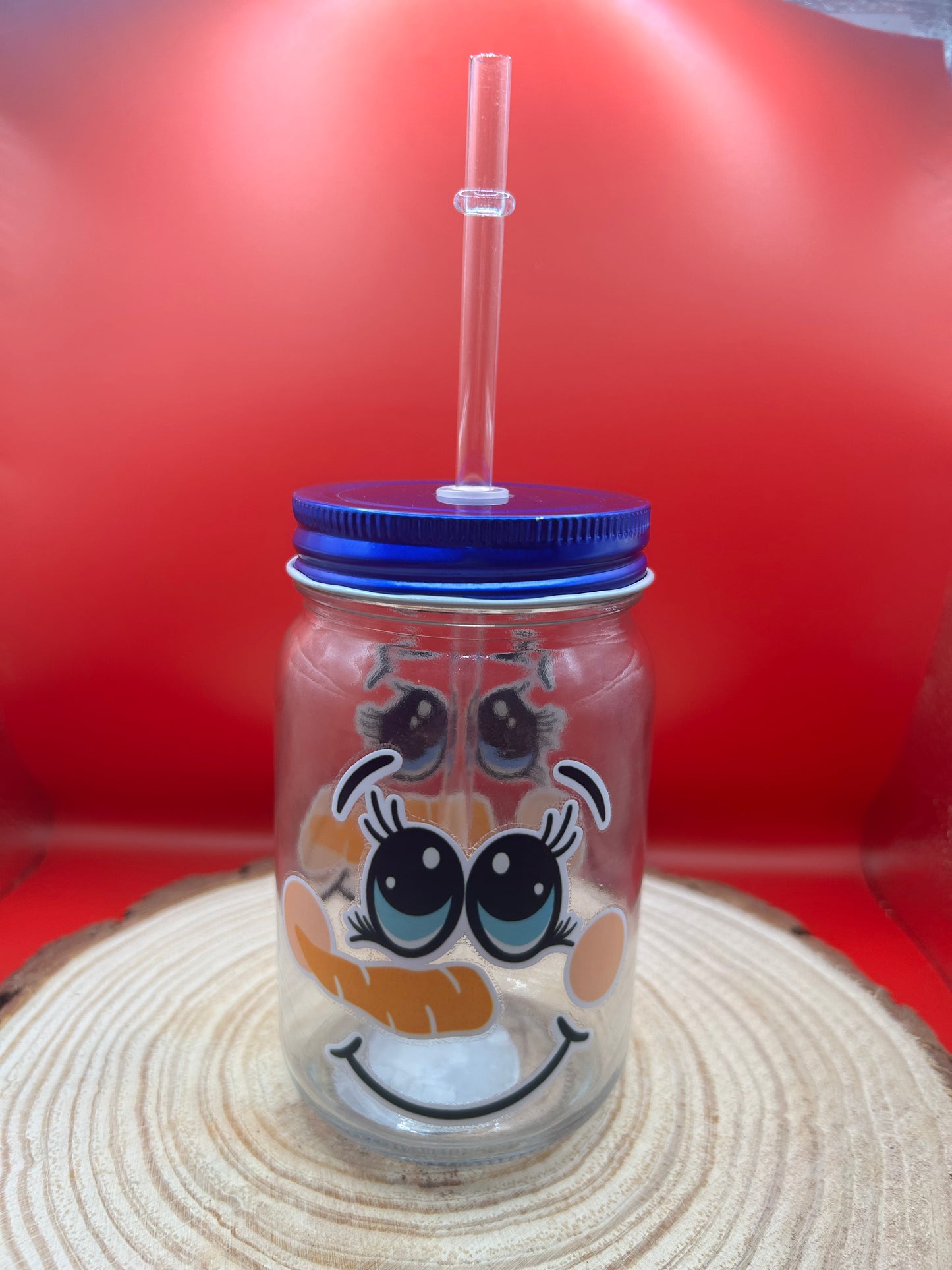 Snowman Glass Jar