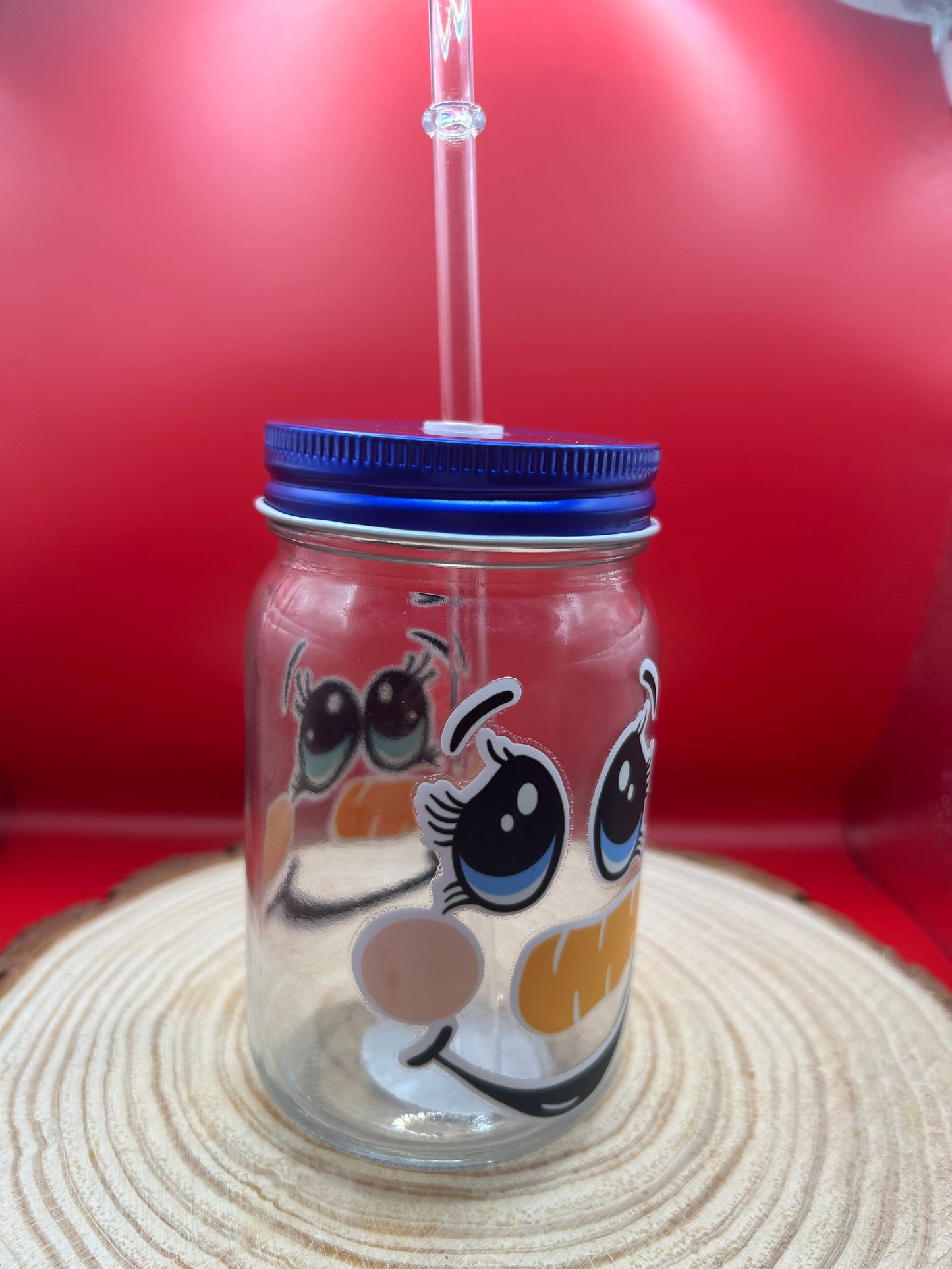 Snowman Glass Jar
