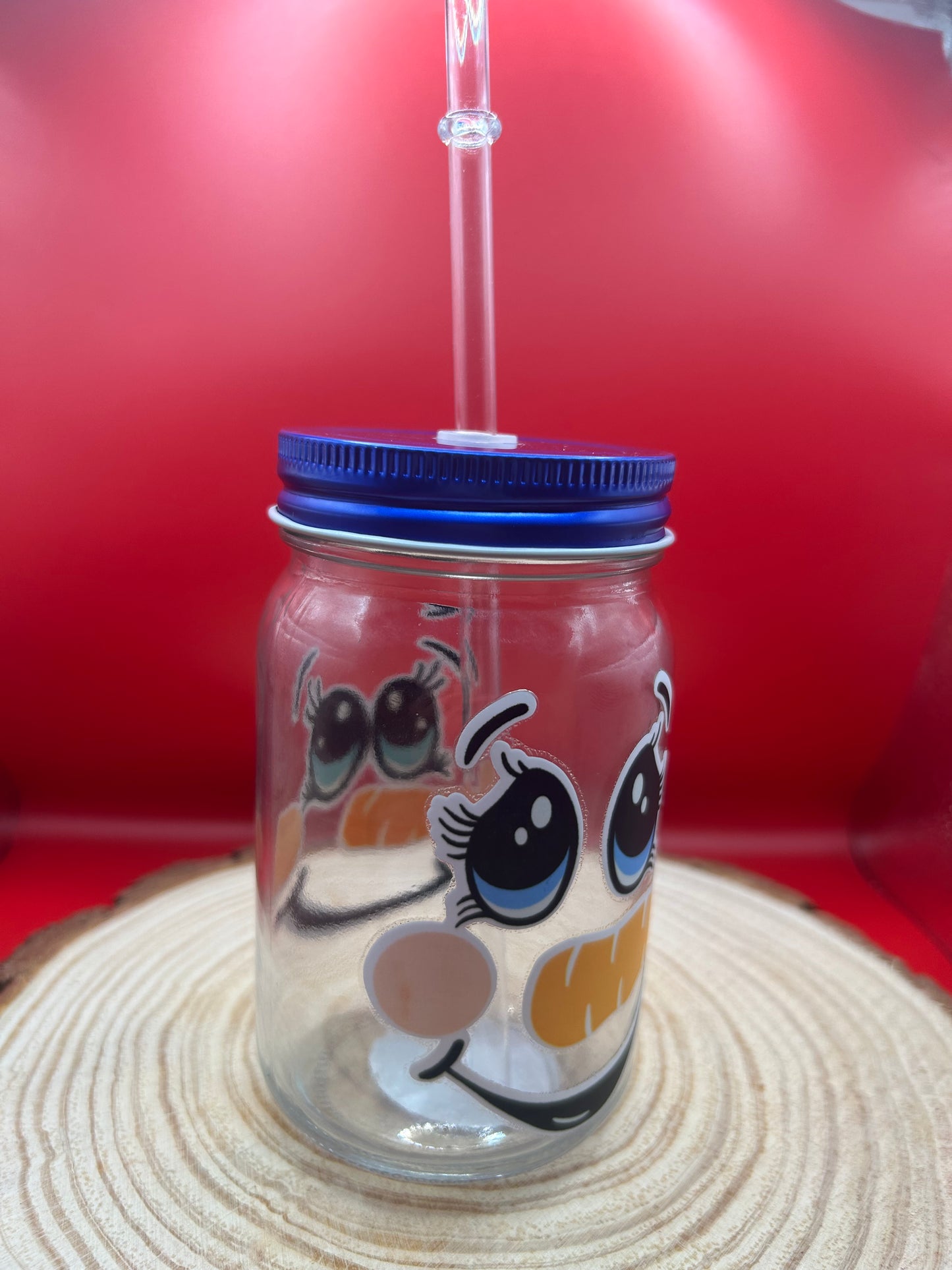 Snowman Glass Jar
