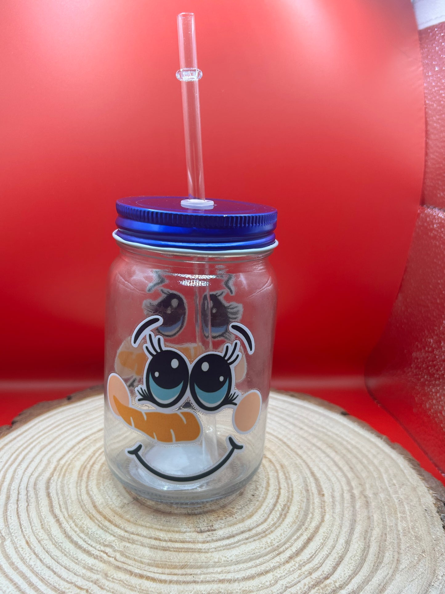 Snowman Glass Jar
