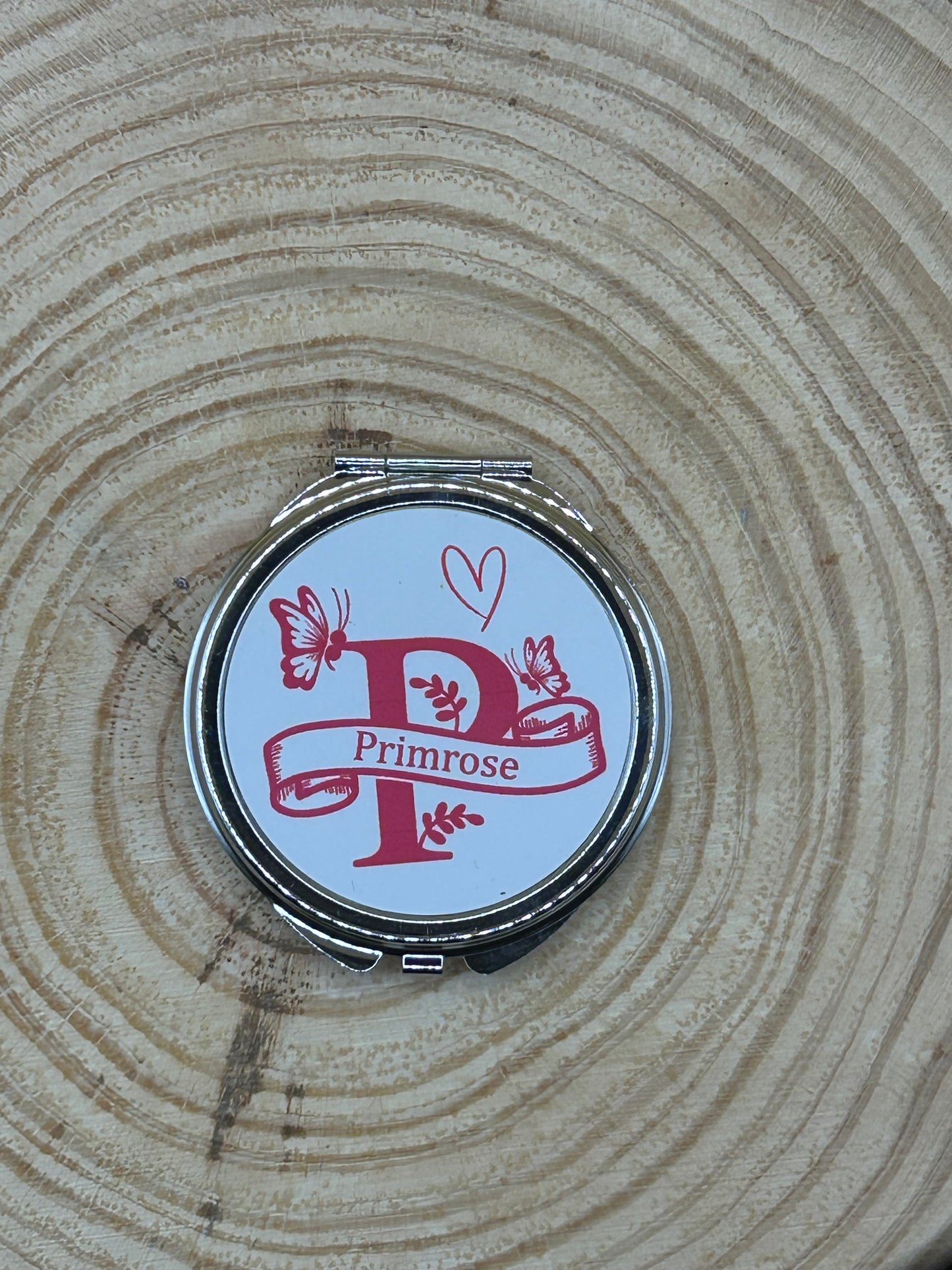 Monogram Initial Compact Mirror