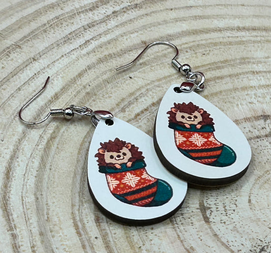 Hedgehog Stocking Earrings