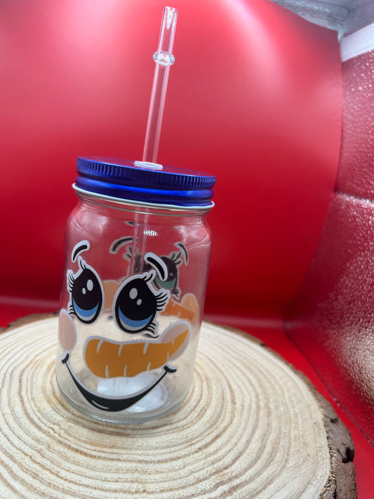 Snowman Glass Jar