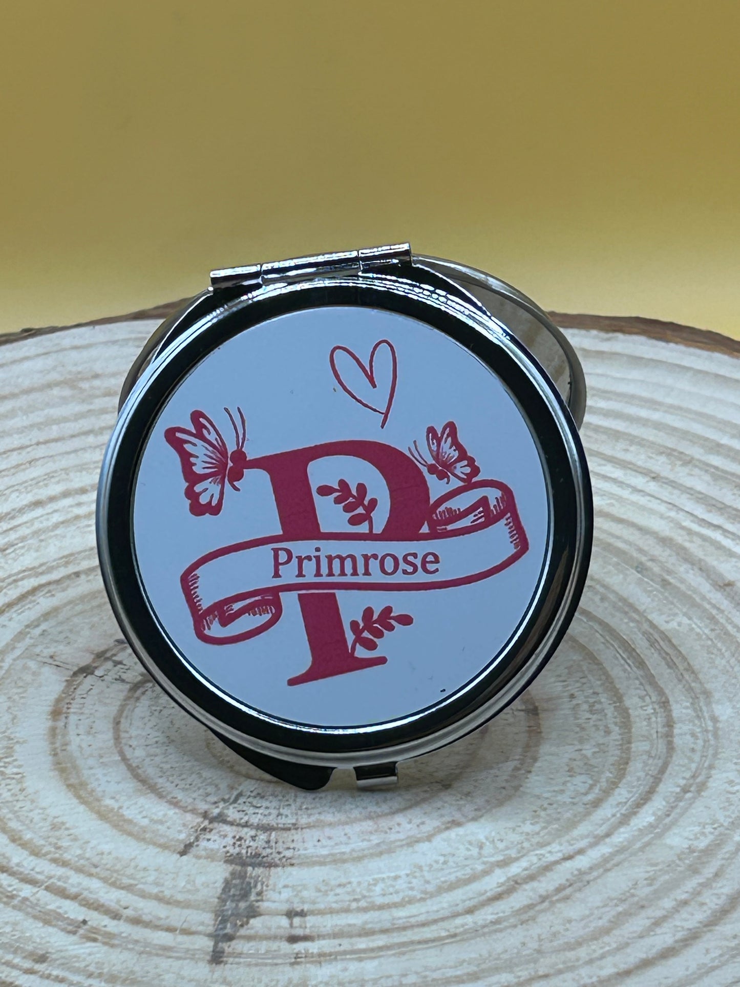 Monogram Initial Compact Mirror